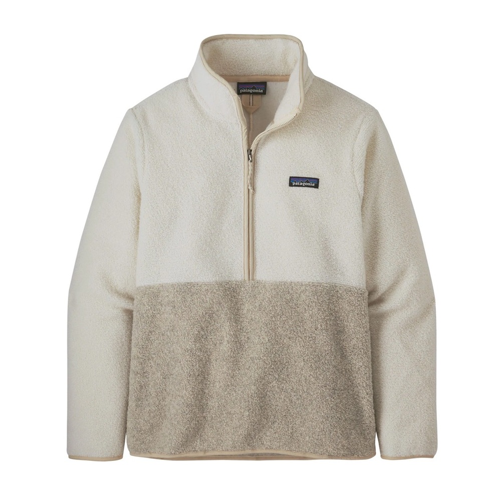 Patagonia Off-White and Light Gray Fleece Jacket